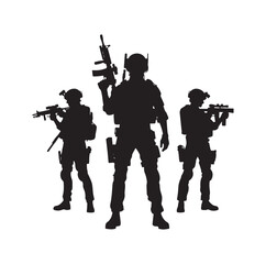 Soldier silhouette vector illustration