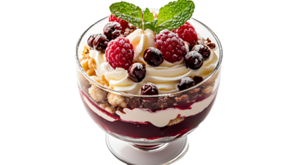 Delicious trifle on a transparent background. isolated background.