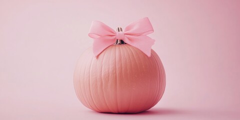 Pink pumpkin with pink bow