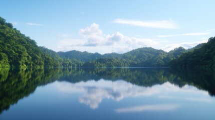Serene Lake and Mountain Reflections