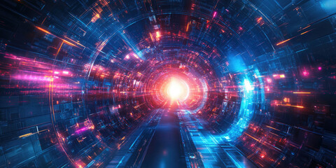 Obraz premium Digital Odyssey: Exploring the Boundaries of Technology and Creativity