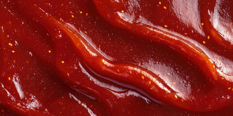 Obraz premium Vibrant Ketchup Swirl on a Crisp