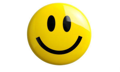 Sunny Smiley Face: A cheerful, classic yellow smiley face with a simple, wide smile and two black eyes.  A universally understood symbol of happiness and positivity. 