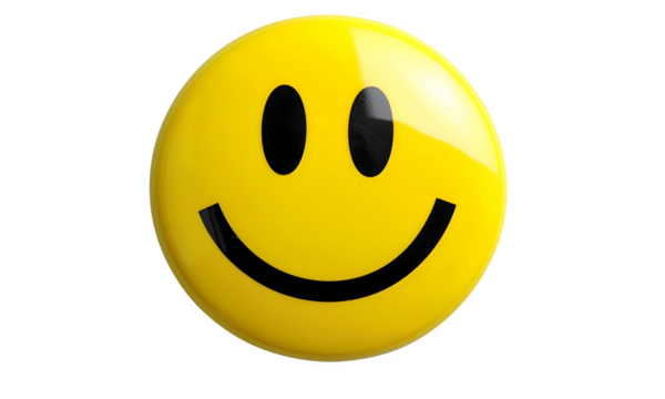 Sunny Smiley Face: A cheerful, classic yellow smiley face with a simple, wide smile and two black eyes.  A universally understood symbol of happiness and positivity. 