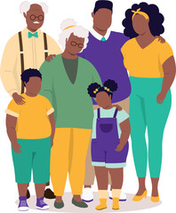 Multi-Generational Plus Size Family.