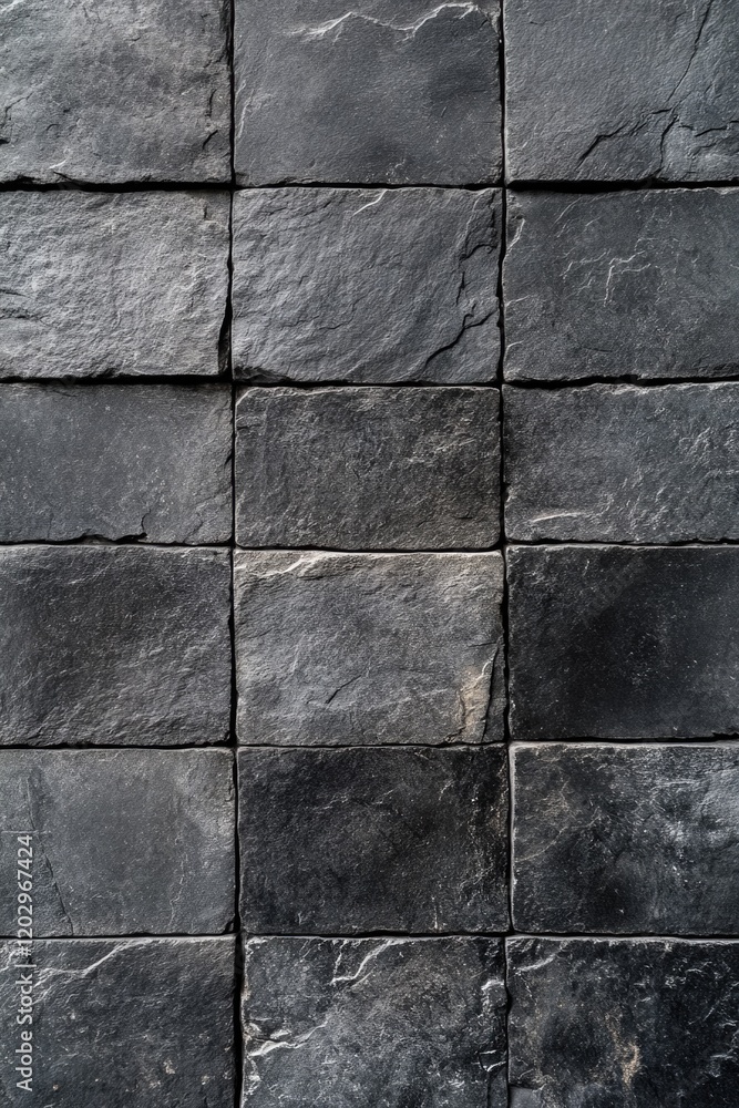 Poster Close-up of black stone wall