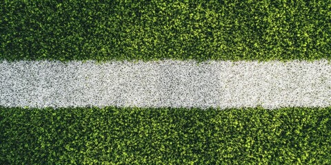 White Line on Green Grass Field