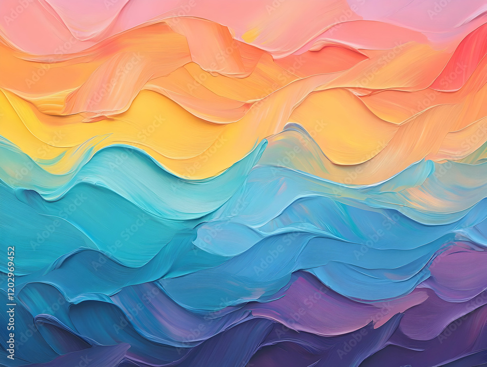 Poster abstract background flows seamlessly with vibrant colors and smooth textures, an artistic representa