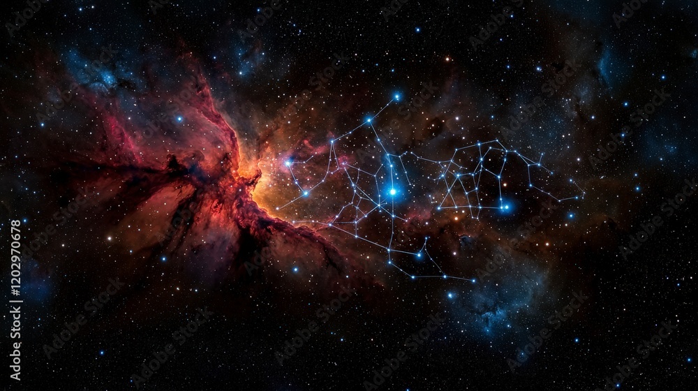 Aufkleber cosmic light waves emitting stars and galactic viewpoints in astrophotography and celestial communic