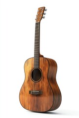 Naklejka premium Wooden Guitar White Surface