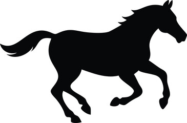 Horse Silhouette Vector Art for Animal Graphics