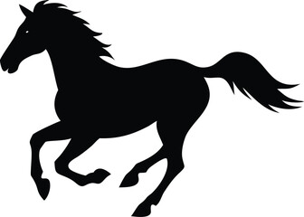 Free SVG of Galloping Horse Silhouette Illustration