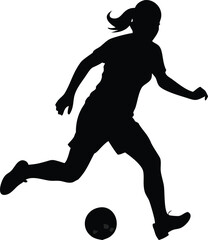 Free SVG of Woman Playing Soccer Illustration