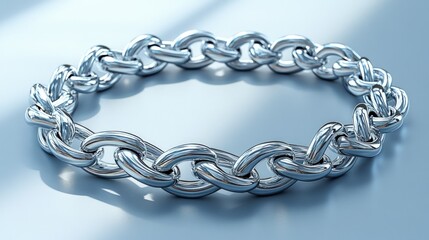 Fototapeta premium Silver chain bracelet, studio shot, light background, jewelry design