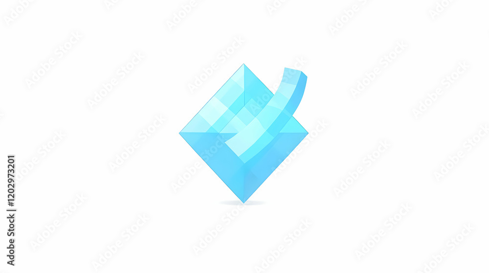Poster 3d check mark in a diamond shape on a white background