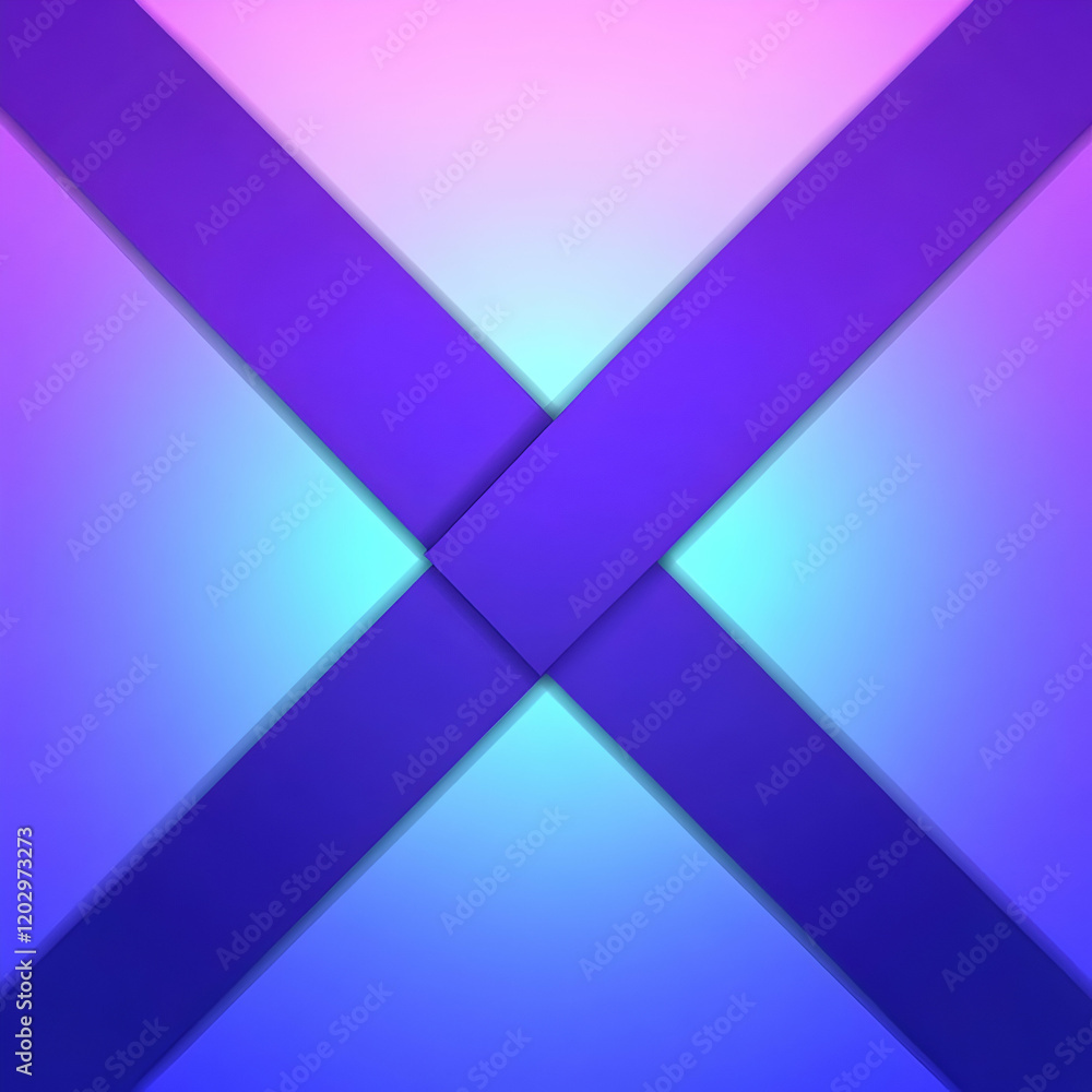 Poster Abstract Background Creates a Dynamic Visual with Intersecting Purple Shapes on a Gradient Blue and Pink Backdrop.