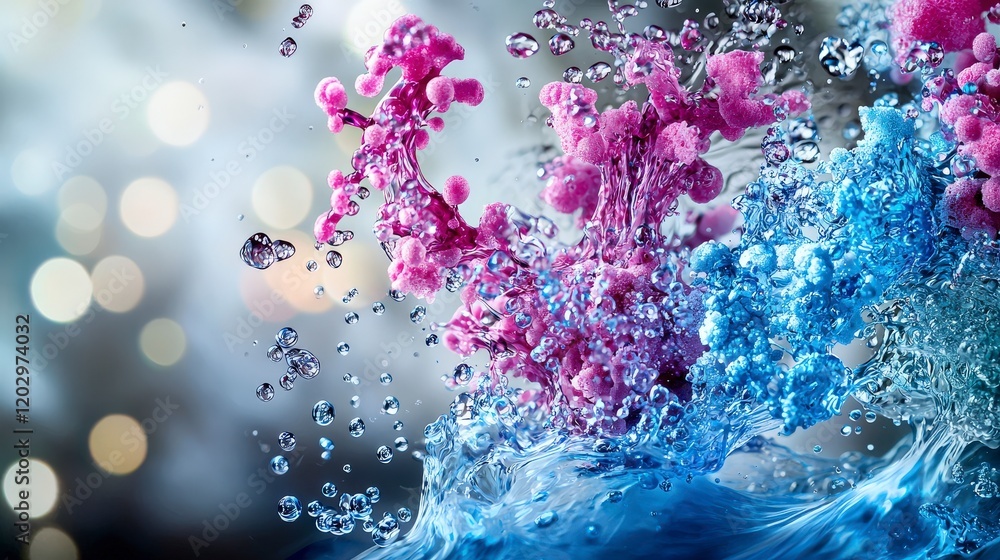 Aufkleber dynamic matter transformation in aquatic scene abstract photography vibrant colors artistic environm