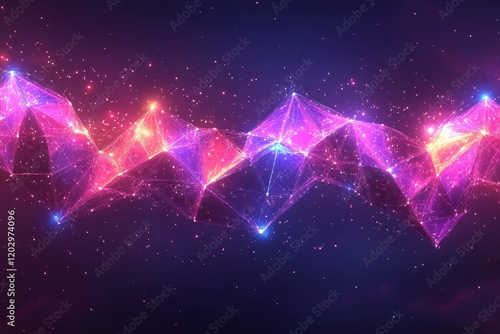 Poster abstract background with colorful lines and stars for creative design