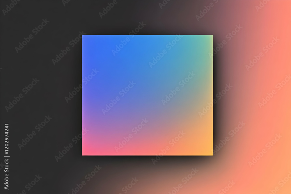 Poster abstract background with smooth color transitions from blue to orange on a subtle dark gradient