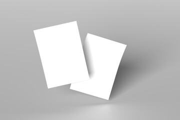 White blank A4 paper. Templates for presentation of the design of a flyer, cover or poster. Vector illustration, mockup brochure