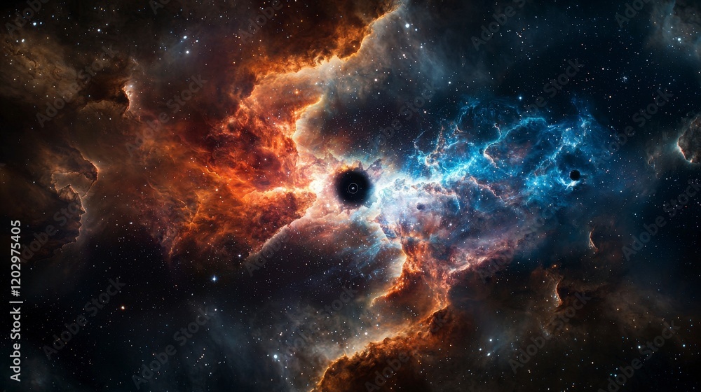 Poster cosmic imagery surreal deep space events from an aerial perspective in the celestial realm of digita