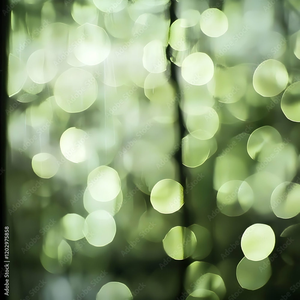 Poster abstract background displays soft green bokeh circles dreamily blurred for a gentle, natural effect