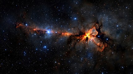 Naklejka premium Star paths illuminate the cosmos night sky astronomical photography deep space wide-angle celestial wonders