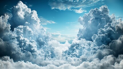 Naklejka premium Unusual cloud formations create fantastical skies nature's canvas high altitude scenic view atmospheric wonders