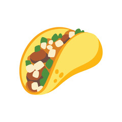 Taco illustration on white background. 