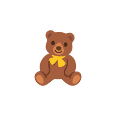 Naklejka premium Teddy bear vector illustration on white background. 