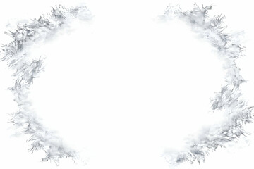 Obraz premium Abstract Gray and White Border Design Creates a Soft, Wispy Frame on a White Background