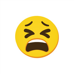 yellow crying face mask on white background. 