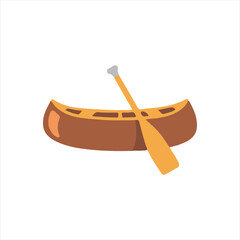 canoe paddle boat on white background.