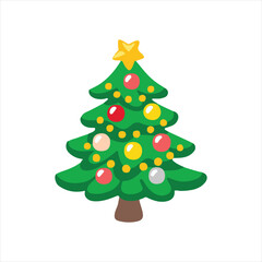 Christmas tree isolated on white background.