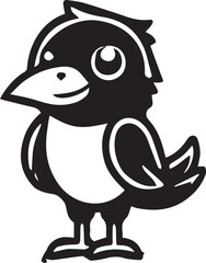 Crow vector illustration in black and white