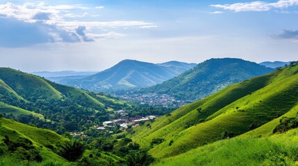 Fototapeta premium Serene mountain valley landscape