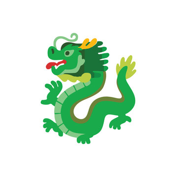 green dragon cartoon emoji illustration.