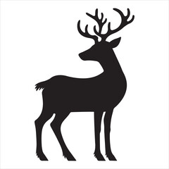 Fototapeta premium Minimalist Reindeer Silhouette Vector for Holiday Artwork 