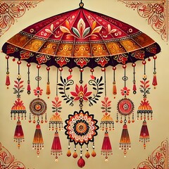 Umbrella with flowers