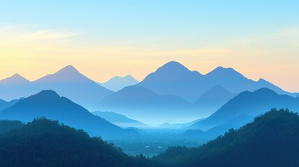 Fototapeta premium Blue Haze Mountain Sunrise