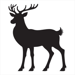 Fototapeta premium Simple Reindeer Silhouette Vector Design for Winter Art 