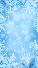 Icy Blue Winter Snowflake Background