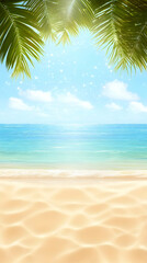 Fototapeta na wymiar Tropical Beach Summer Background Illustration