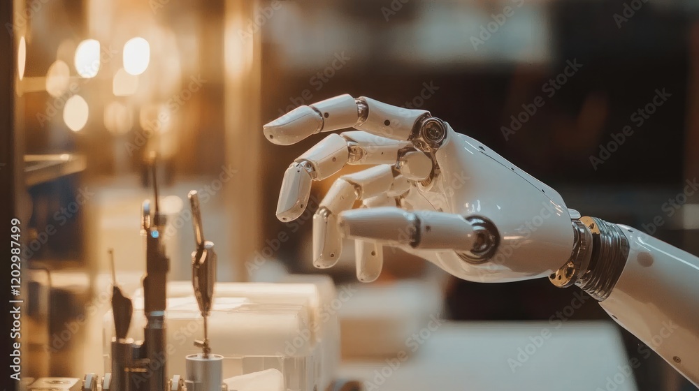 Poster Robotic Arm Precisely Manipulating Small Objects