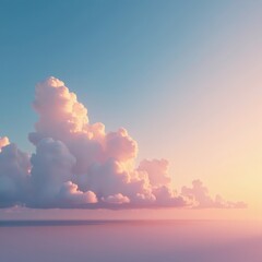 Soft pastel sunrise, wispy clouds drift across gentle dawn sky, color, dreamy
