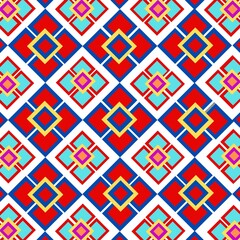 Overlapping square pattern creates a flower shape,  seamless geometric pattern