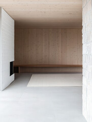 Modern interior design featuring minimalist architecture and natural materials in a cozy space