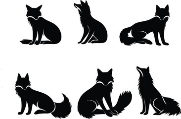 Modern illustration of a lone wolf silhouette against a white backdrop