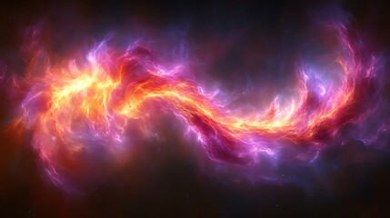Fototapeta premium Cosmic Nebula Swirling Fiery Hues Across Dark Space