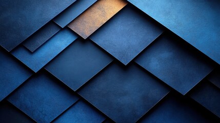 Abstract minimalist wallpaper with sharp geometric angles and shapes on blue background. Featuring white space in the center for text, ideal for design templates and modern banners.